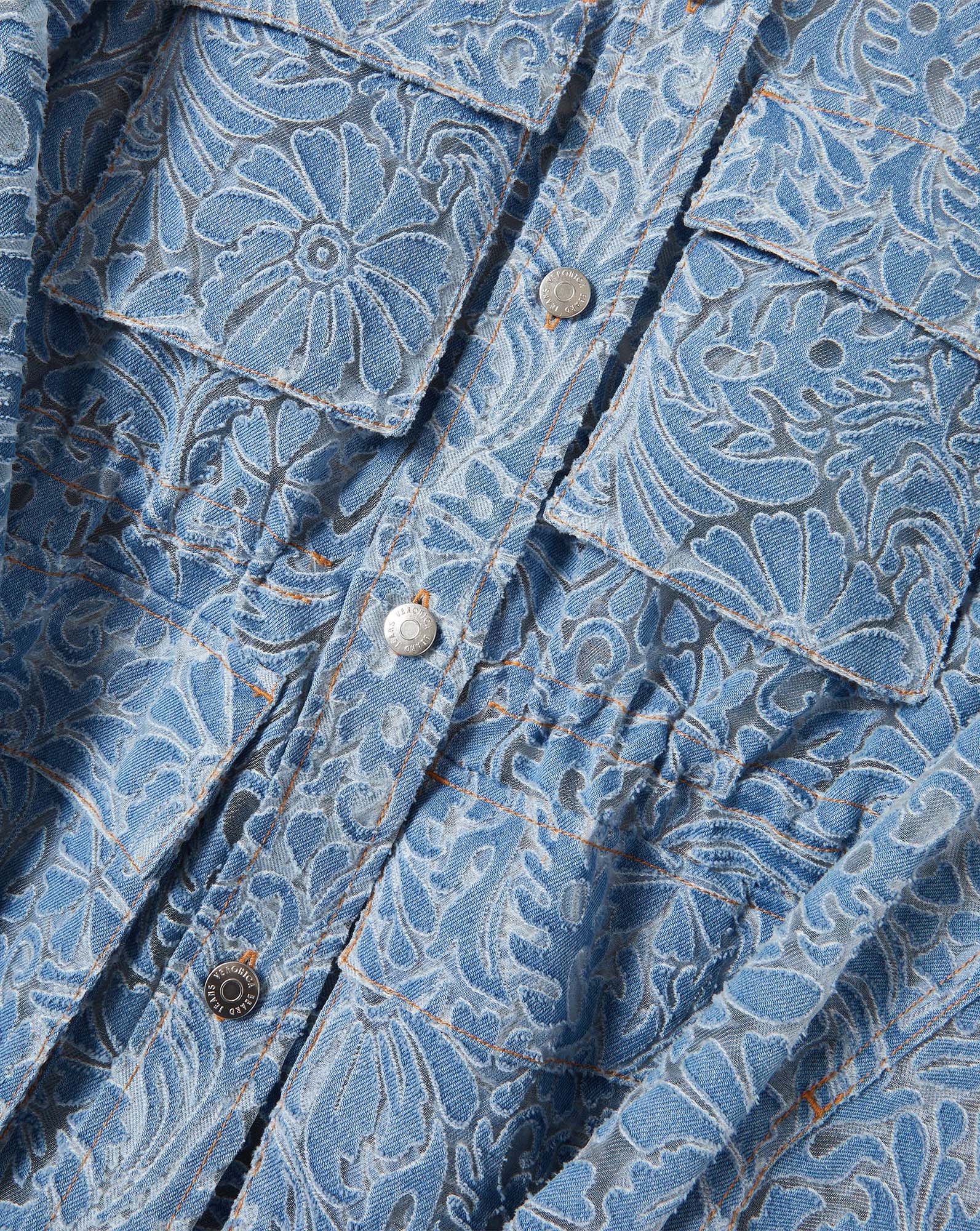 Veronica Beard Lane Burnout Denim Jacket - Lakeshore