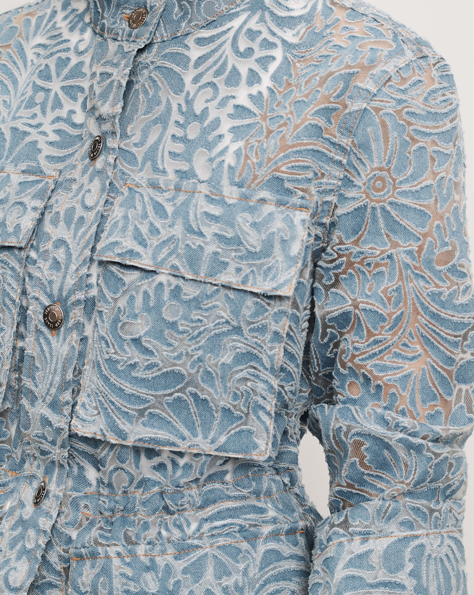 Veronica Beard Lane Burnout Denim Jacket - Lakeshore