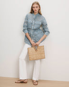 Veronica Beard Lane Burnout Denim Jacket - Lakeshore