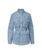 Veronica Beard Lane Burnout Denim Jacket - Lakeshore