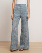 Veronica Beard Taylor Burnout Wide-Leg Jean - Lakeshore