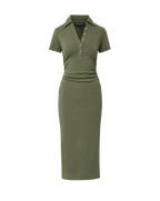 Veronica Beard Besser Polo Midi Dress - Stone Army