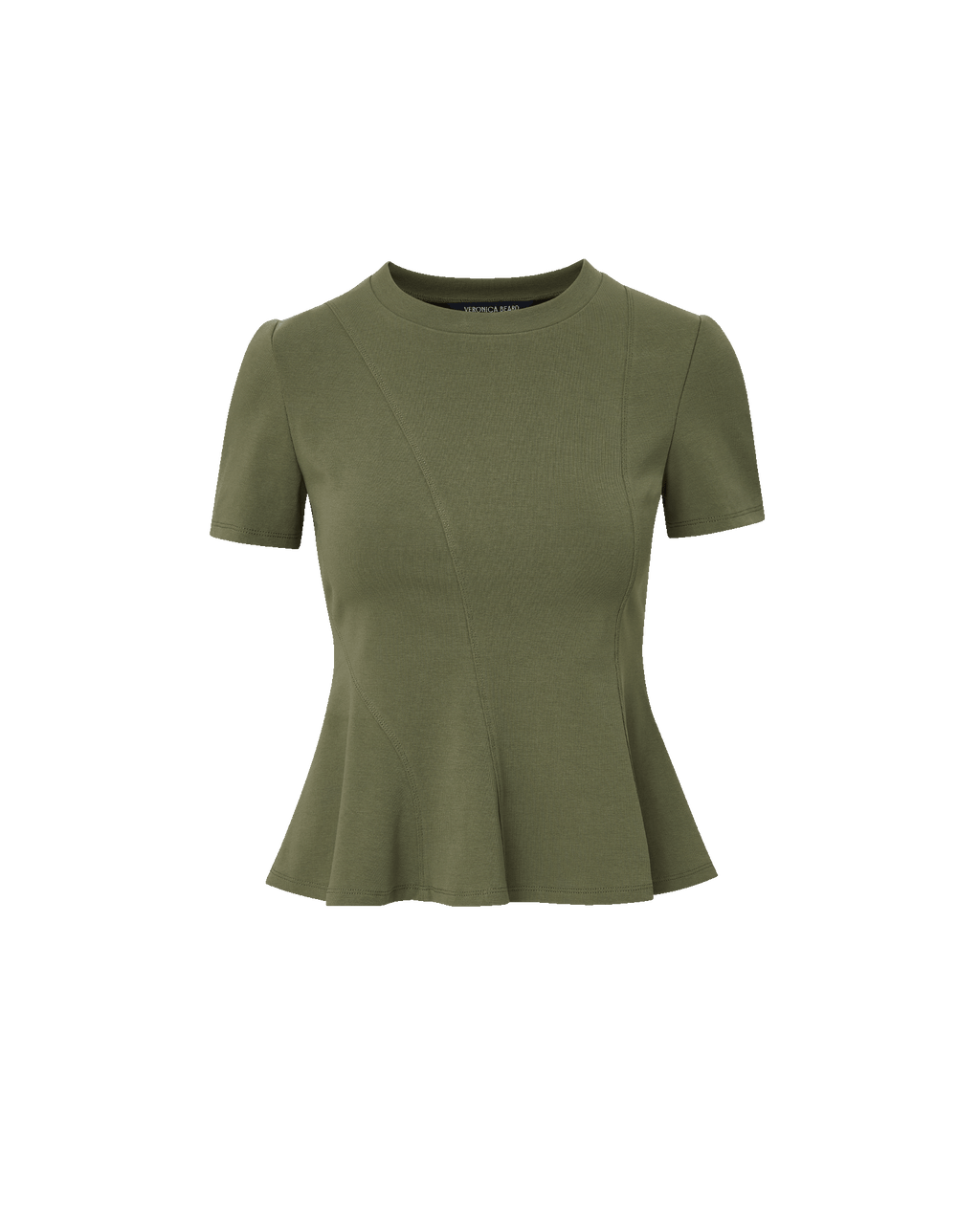 Veronica Beard Syverin Peplum T-Shirt - Stone Army