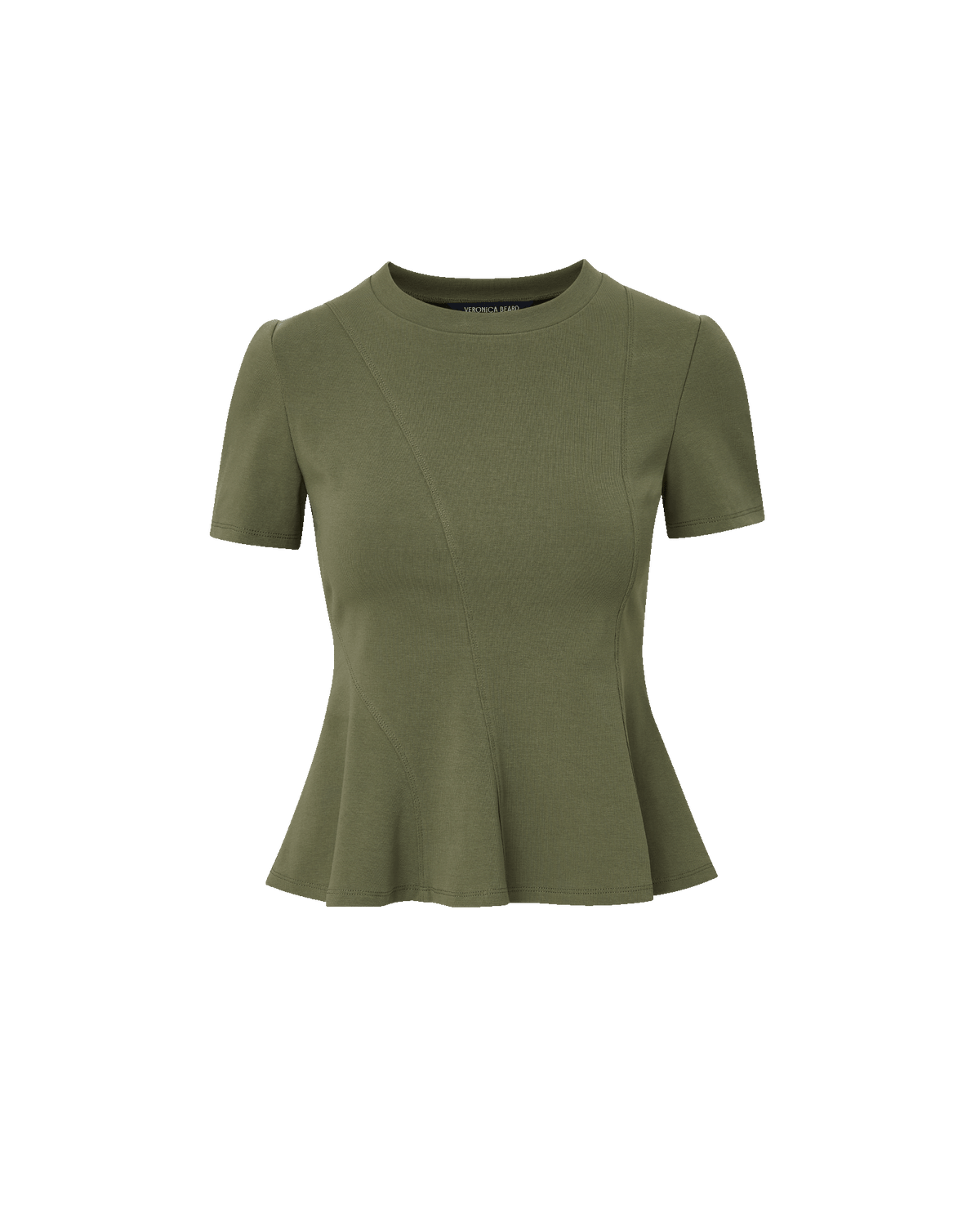 Veronica Beard Syverin Peplum T-Shirt - Stone Army