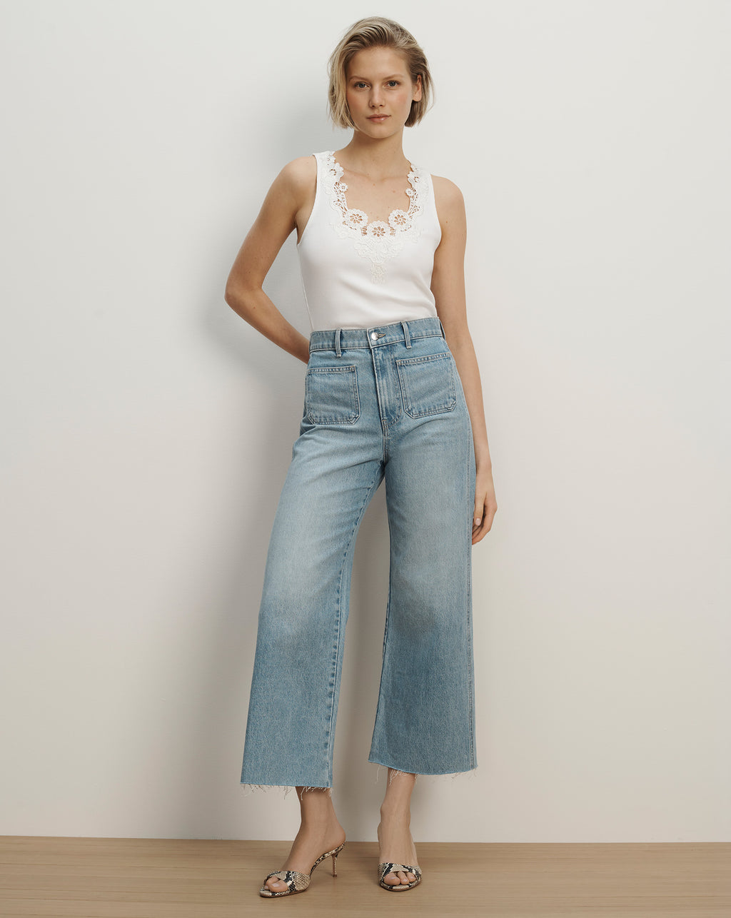Veronica Beard Narcisa Embroidered Tank Top - White
