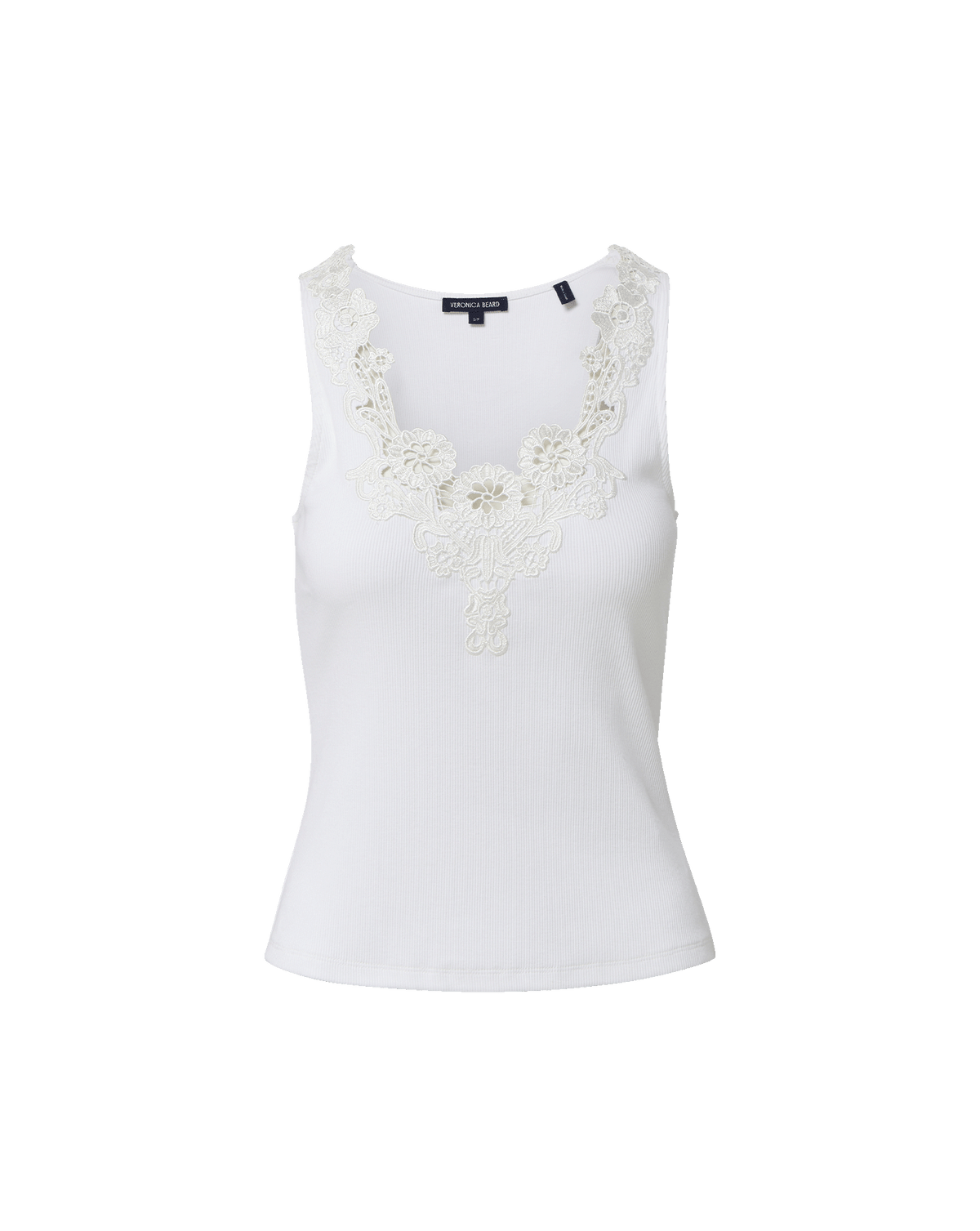 Veronica Beard Narcisa Embroidered Tank Top - White