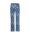 Veronica Beard Blue patchwork denim jeans with geometric pattern.