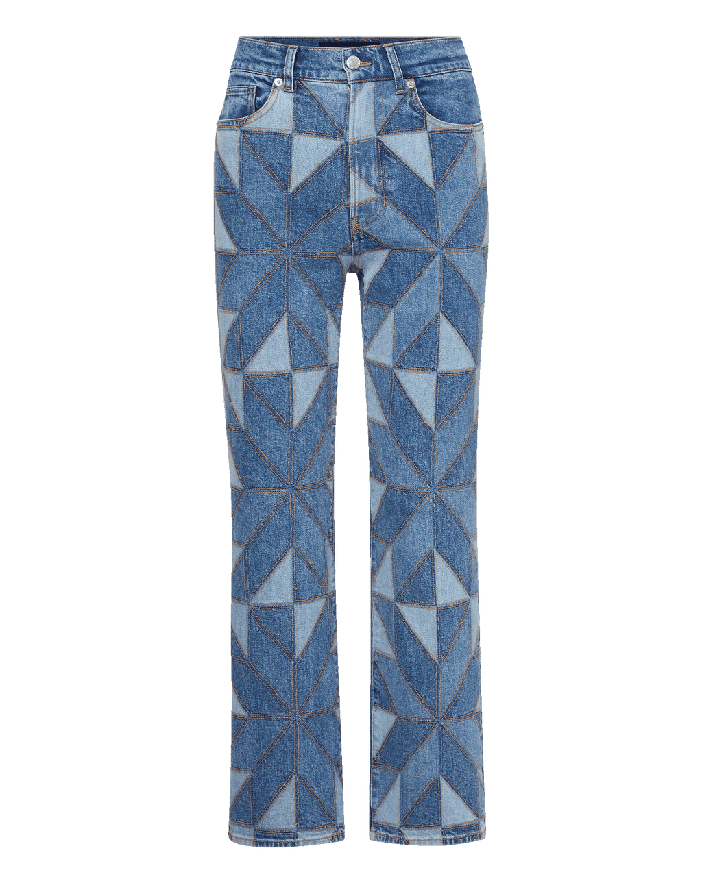 Veronica Beard Dylan Ankle High Rise Straight - Prism Blue