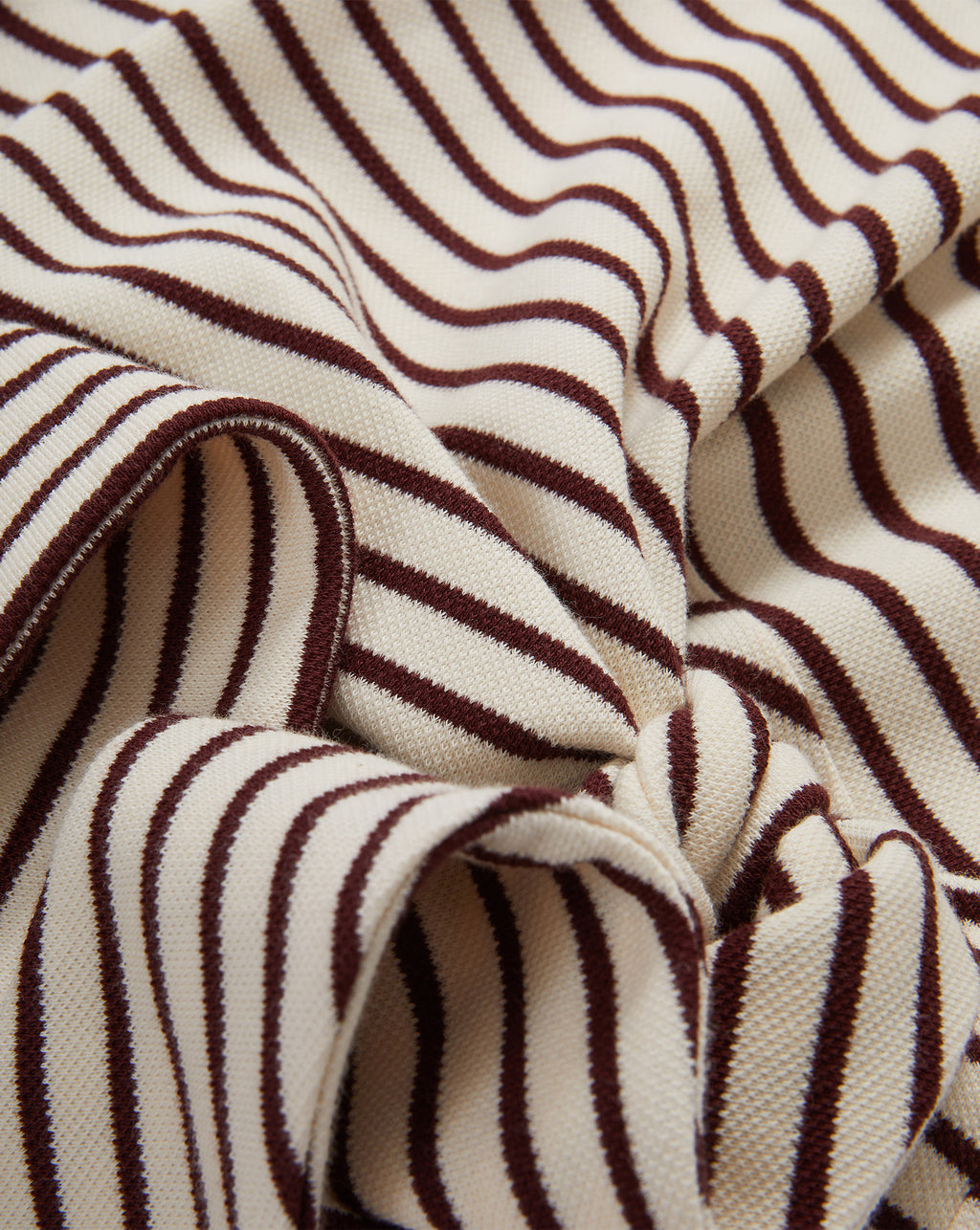 Veronica Beard Cream and brown wavy striped knit fabric.