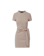 Veronica Beard Striped knit mini dress with tie waist.