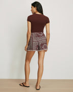Veronica Beard Devin V-Neck Tee - Raisin