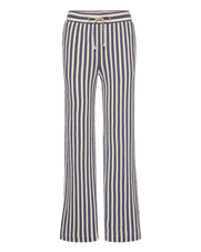 Veronica Beard Blue and white striped knit wide-leg pants.