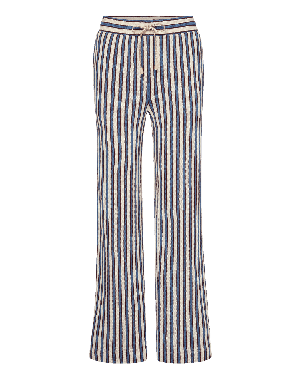 Veronica Beard Blue and white striped knit wide-leg pants.