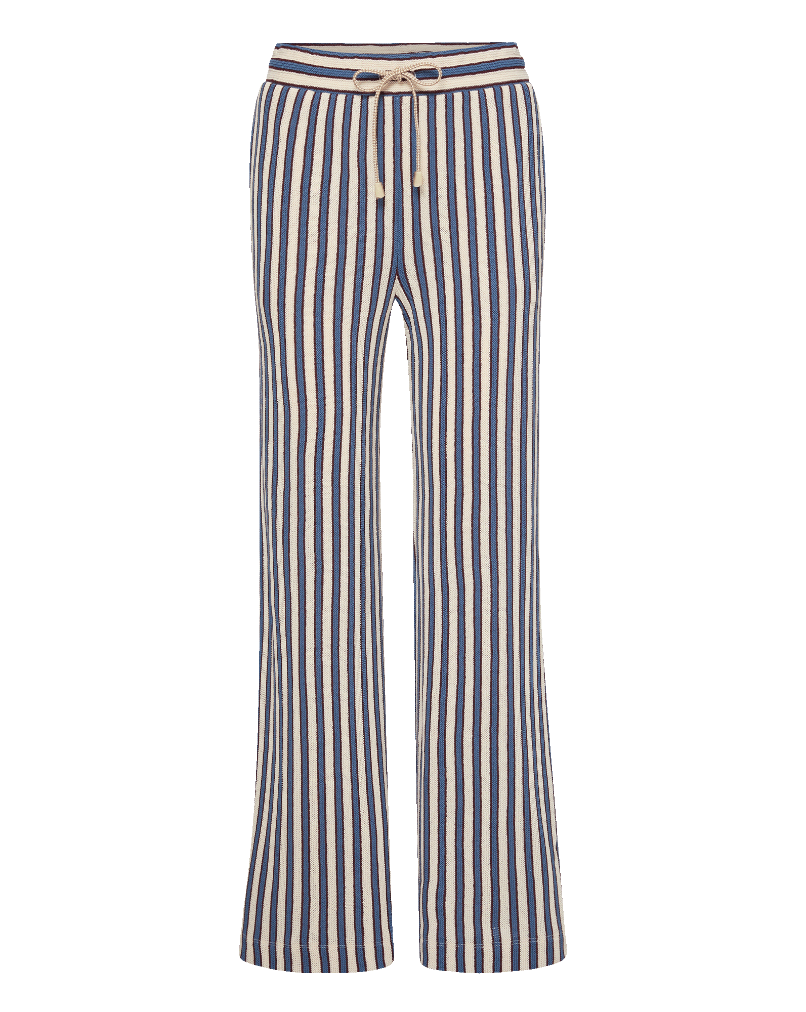 Veronica Beard Blue and white striped knit wide-leg pants.