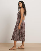 Veronica Beard Maroon bandana print midi dress