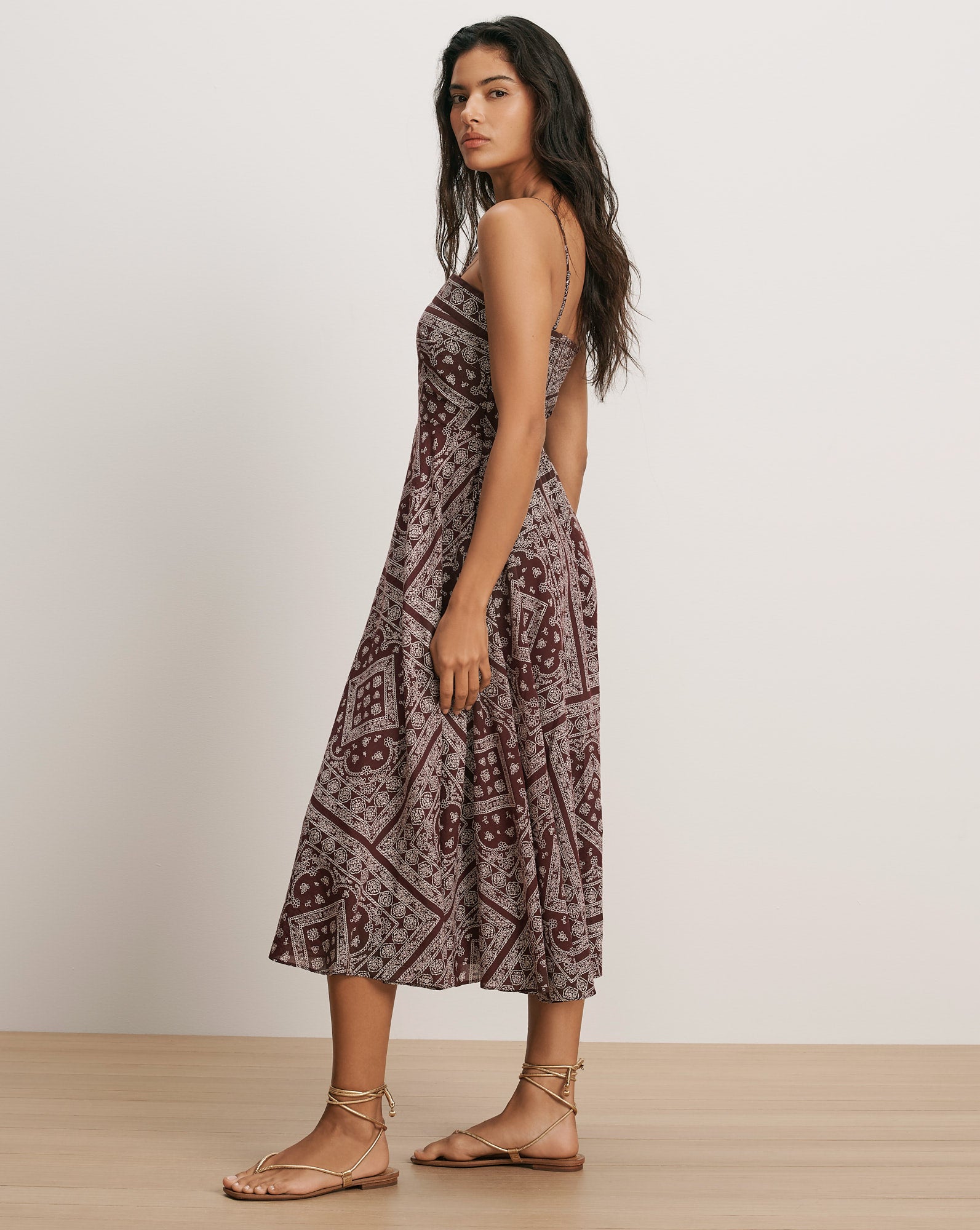 Veronica Beard Maroon bandana print midi dress