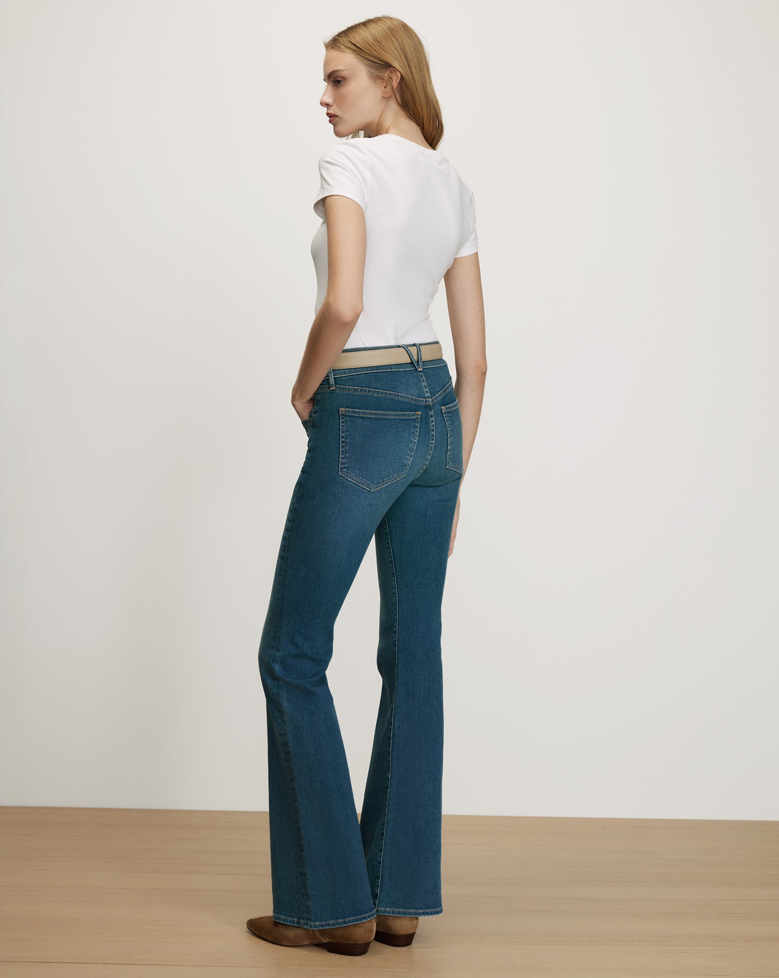 Veronica Beard Blue denim flared jeans.