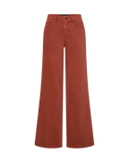 Veronica Beard Red wide-leg denim jeans with front pockets.