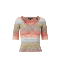 Veronica Beard Striped knit scoop neck top