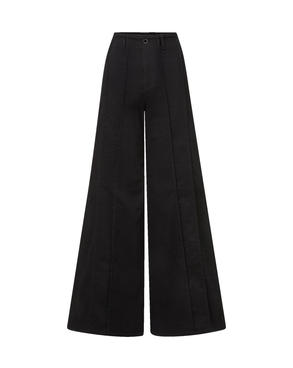 Veronica Beard Black wide-leg trousers with front seam details.