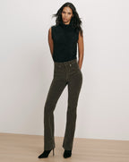 Veronica Beard Dark green corduroy flare pants.