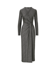 Veronica Beard Dark grey metallic wrap maxi dress.