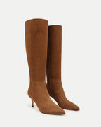 Veronica Beard Lisa Mid-Heel Boot - Chestnut