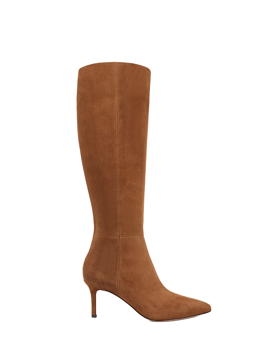 Veronica Beard Lisa Mid-Heel Boot - Chestnut