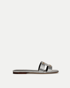 Veronica Beard Via Slide Sandal - Silver