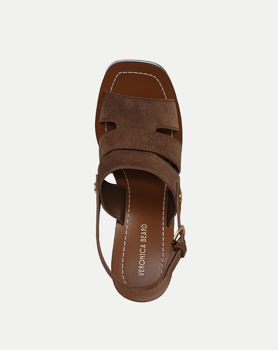 Veronica Beard Peony Suede Platform Sandal - Cedar