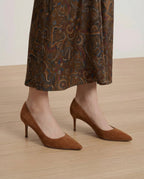 Veronica Beard Rita Suede Pump - Hazelwood