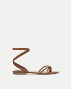 Veronica Beard Allegra Suede Ankle-Wrap Sandal - Hazelwood