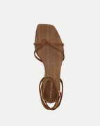 Veronica Beard Allegra Suede Ankle-Wrap Sandal - Hazelwood