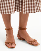 Veronica Beard Allegra Suede Ankle-Wrap Sandal - Hazelwood