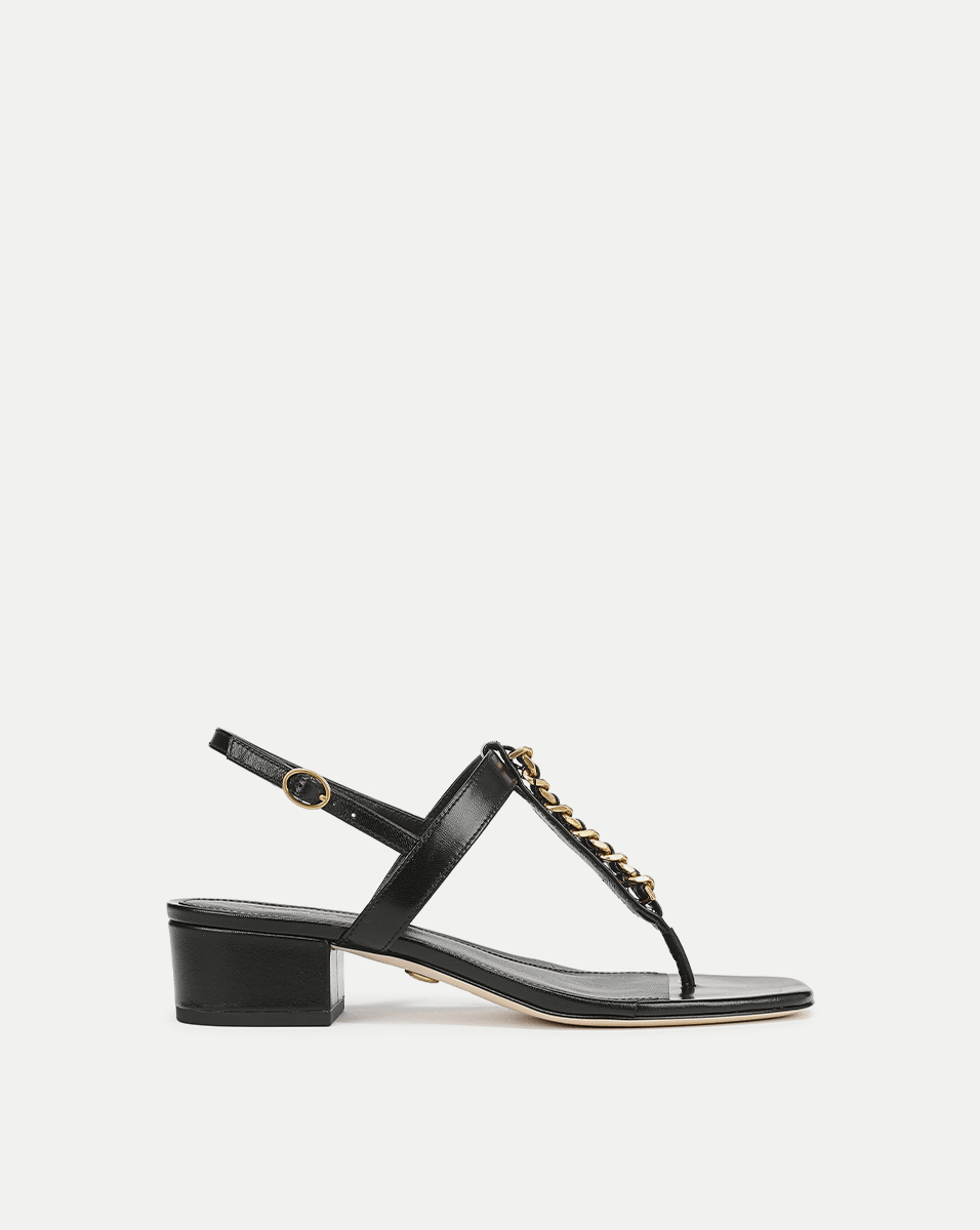 Veronica Beard Andie Chain-Link Sandal - Black