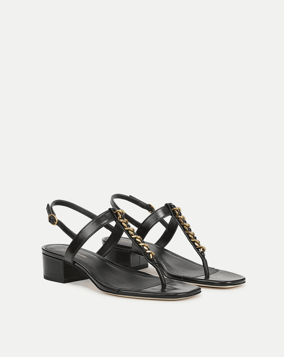 Veronica Beard Andie Chain-Link Sandal - Black