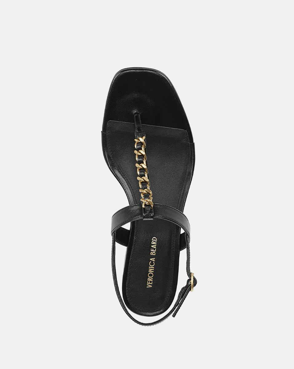 Veronica Beard Andie Chain-Link Sandal - Black