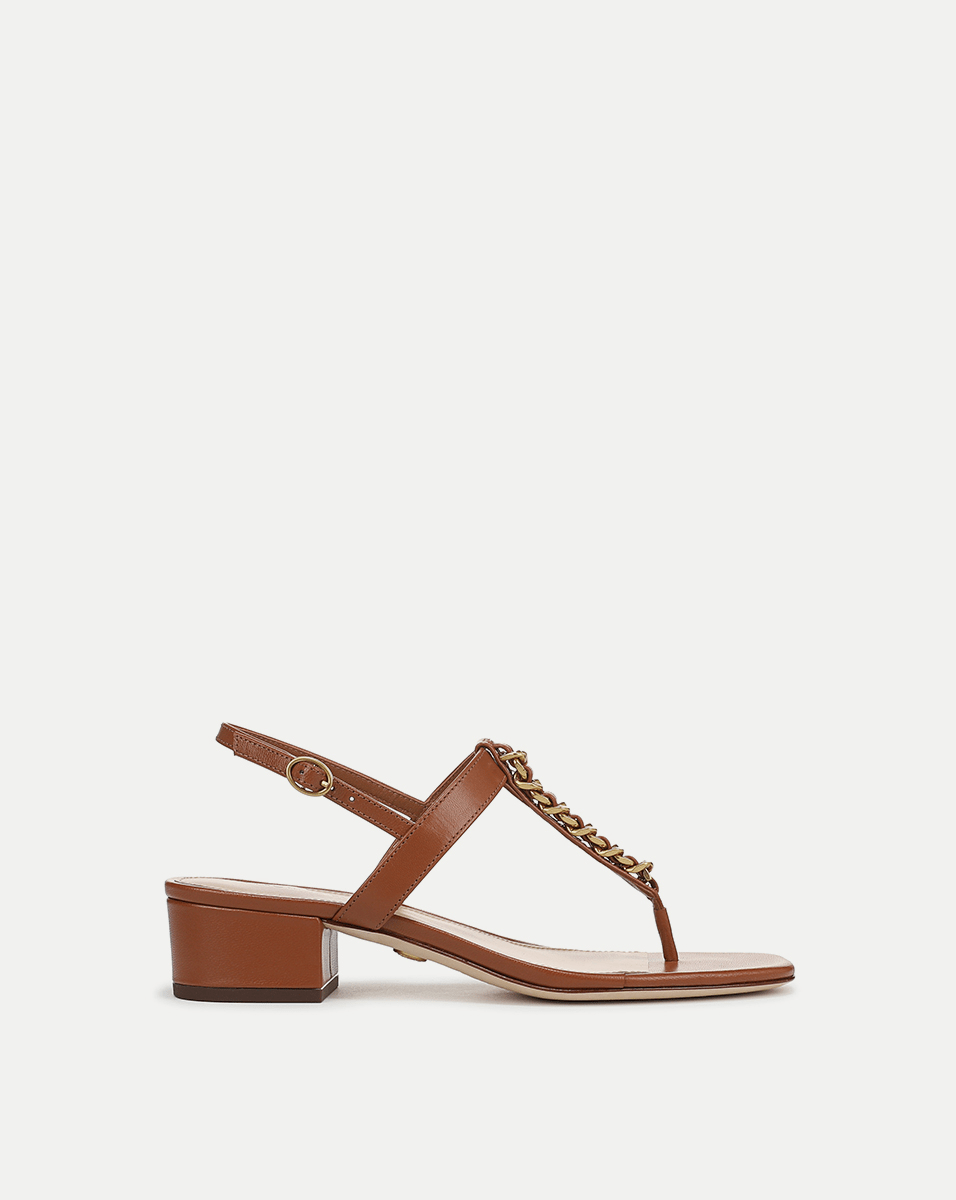 Veronica Beard Andie Chain-Link Sandal - Honey