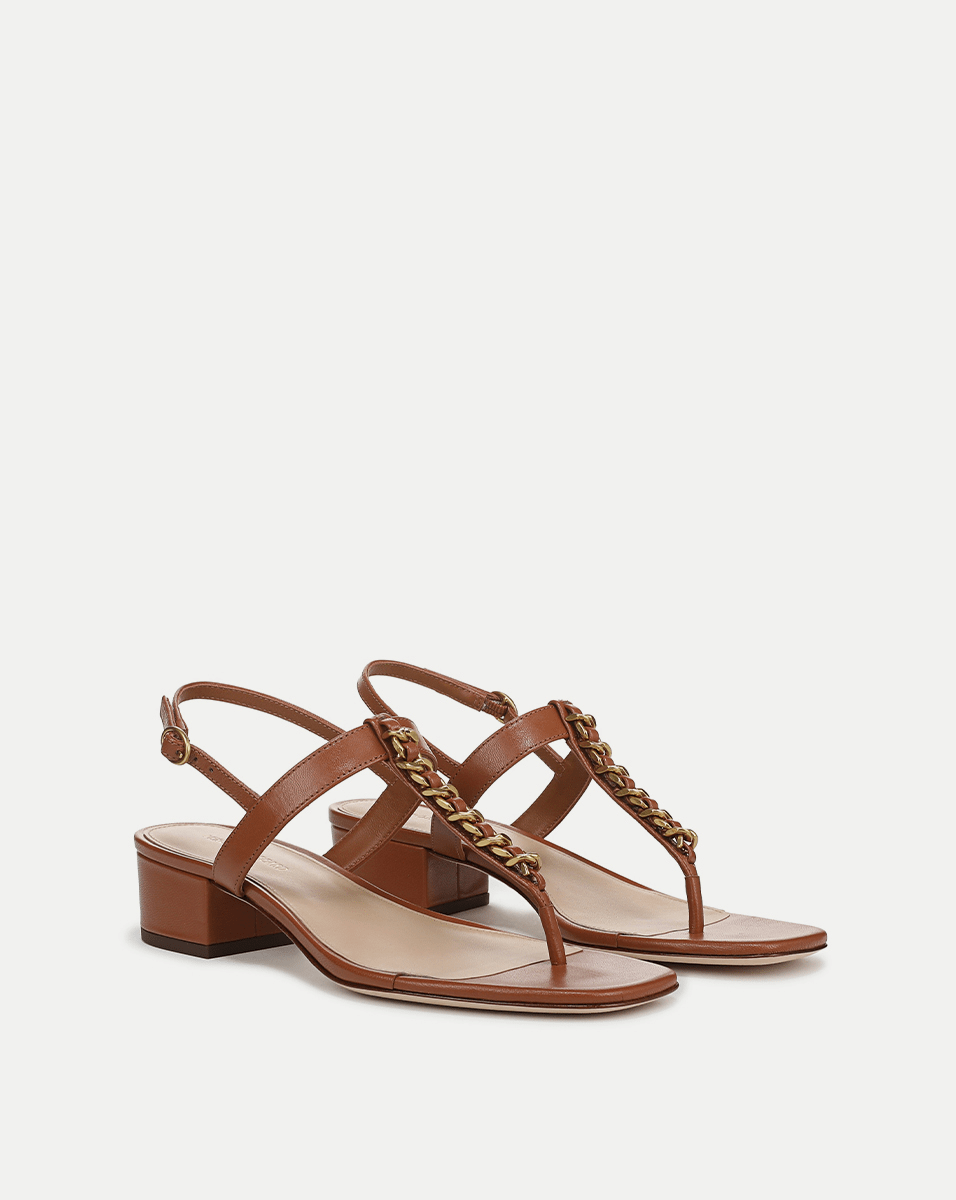 Veronica Beard Andie Chain-Link Sandal - Honey
