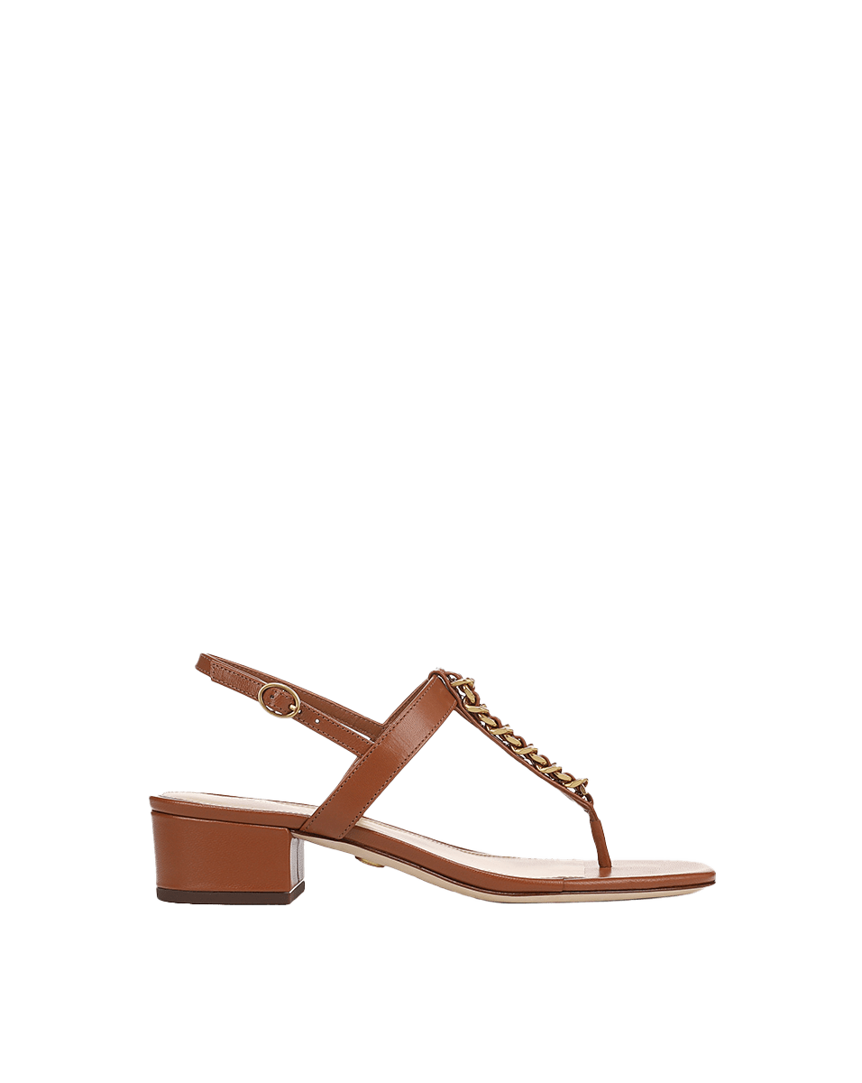 Veronica Beard Andie Chain-Link Sandal - Honey