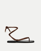 Veronica Beard Carmina Cord Wrap Sandal - Cedar/Coconut
