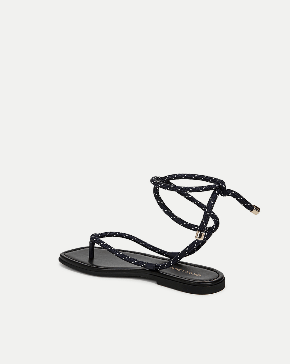 Veronica Beard Carmina Cord Wrap Sandal - Eclipse/Coconut