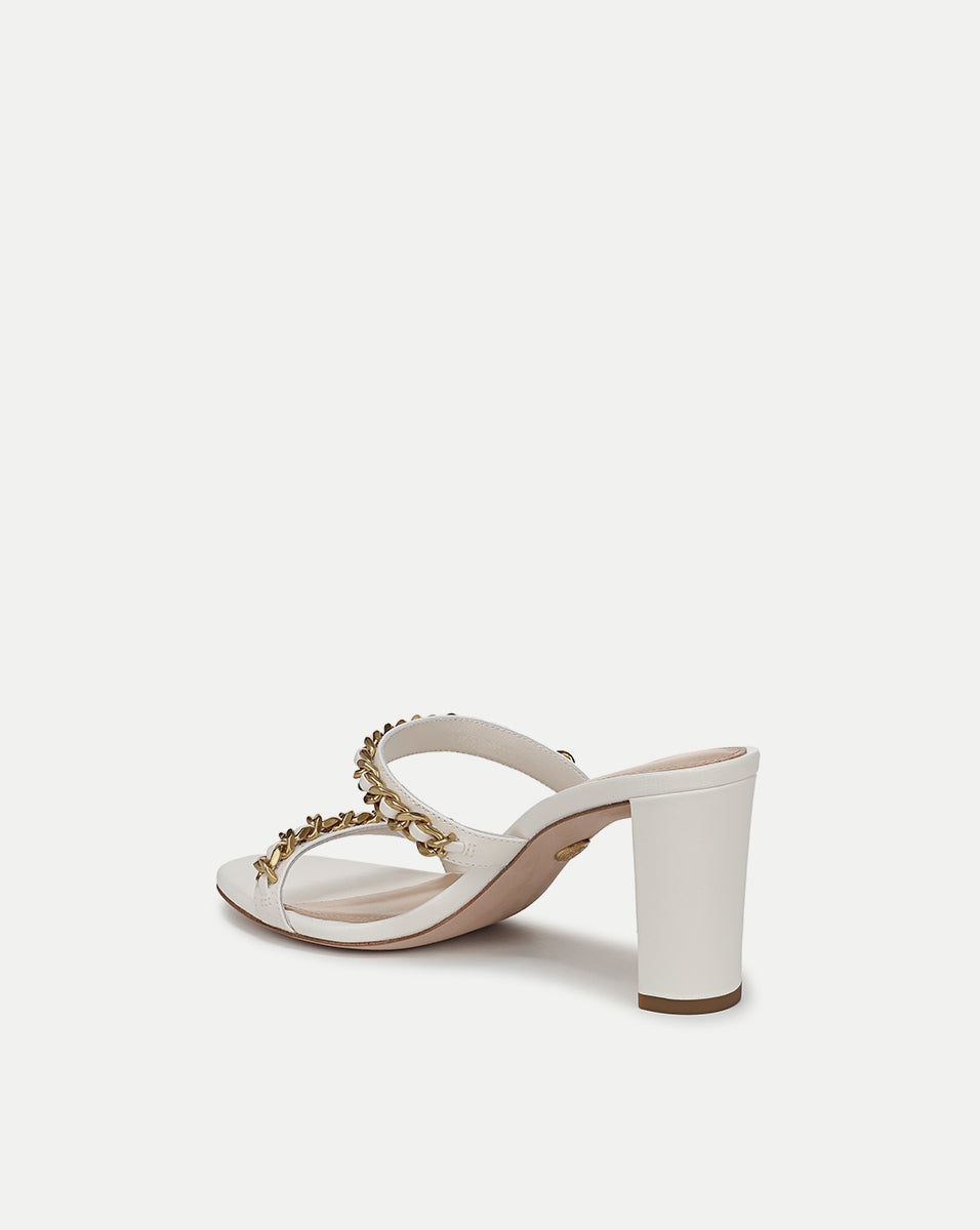 Veronica Beard Gretchen Chain-Link Sandal - Parchment