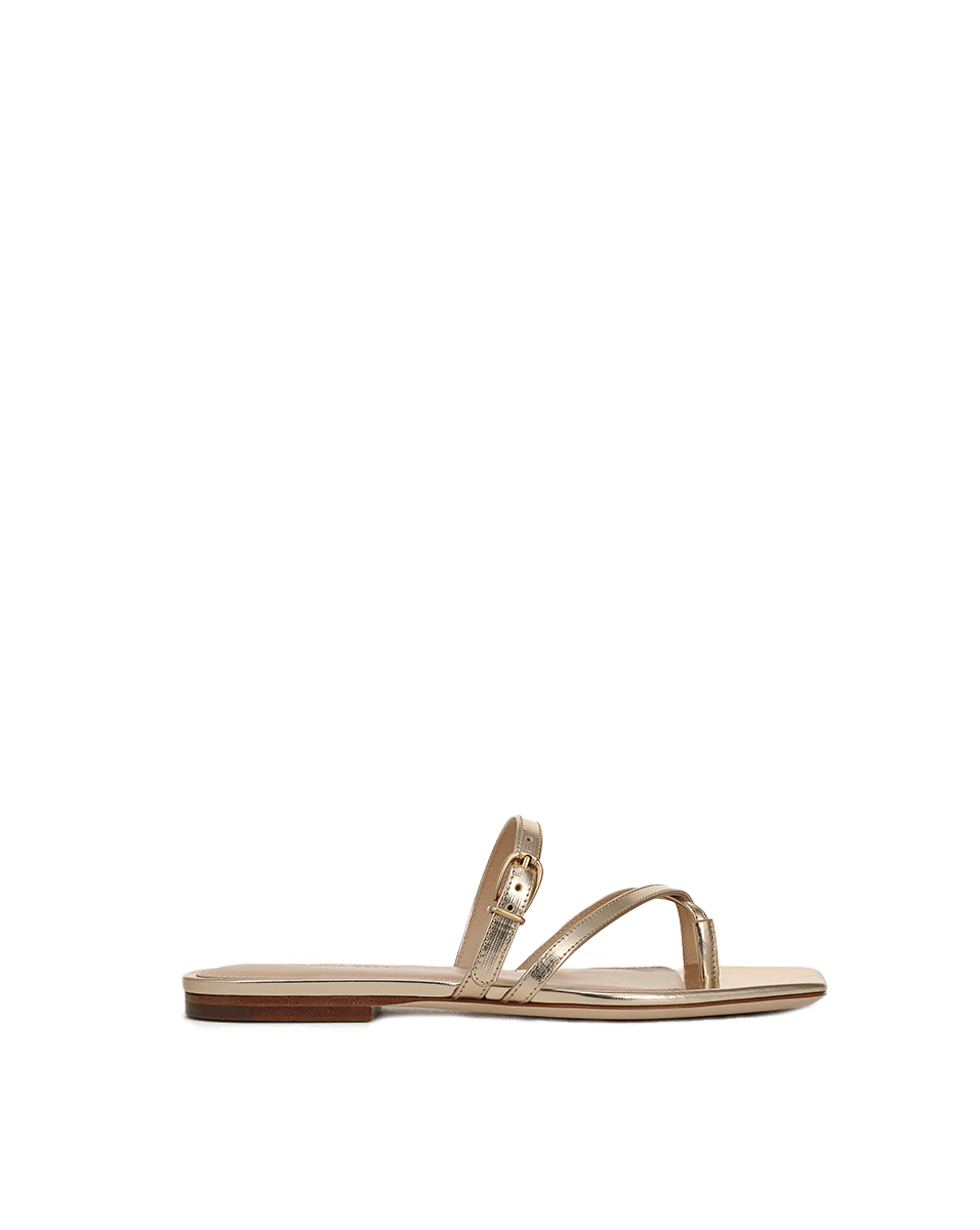 Veronica Beard Marthe Metallic Leather Sandal - Gold