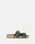 Veronica Beard Prue Woven-Leather Sandal - Eclipse/Coconut