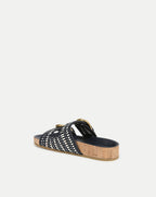 Veronica Beard Prue Woven-Leather Sandal - Eclipse/Coconut