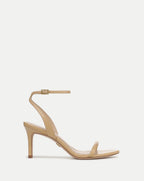 Veronica Beard Sylvie Leather Ankle-Strap Stiletto Sandal - Wheat