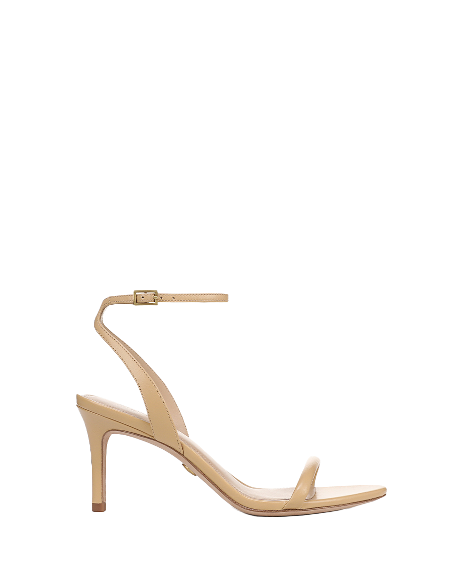 Veronica Beard Sylvie Leather Ankle-Strap Stiletto Sandal - Wheat