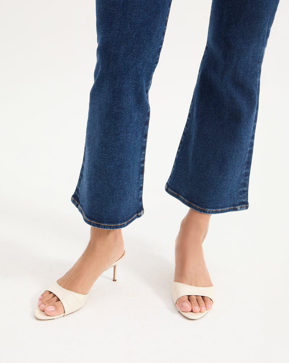 Veronica Beard Tia Croc-Embossed Sandal - Parchment