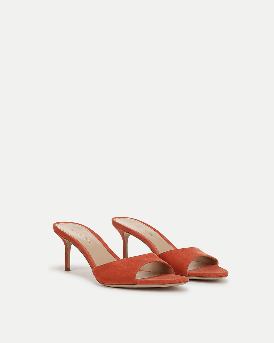 Veronica Beard Tia Suede Sandal - Persimmon